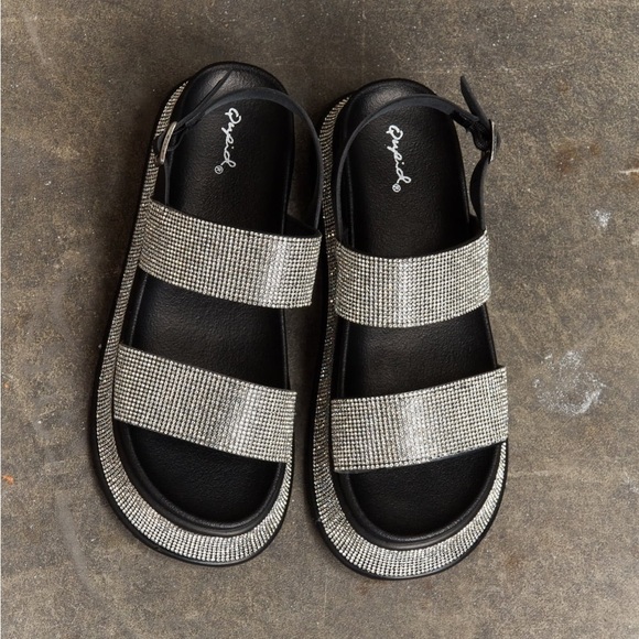 Shine On Platform Rhinestone Slingback Sandal - Picture 5 of 7